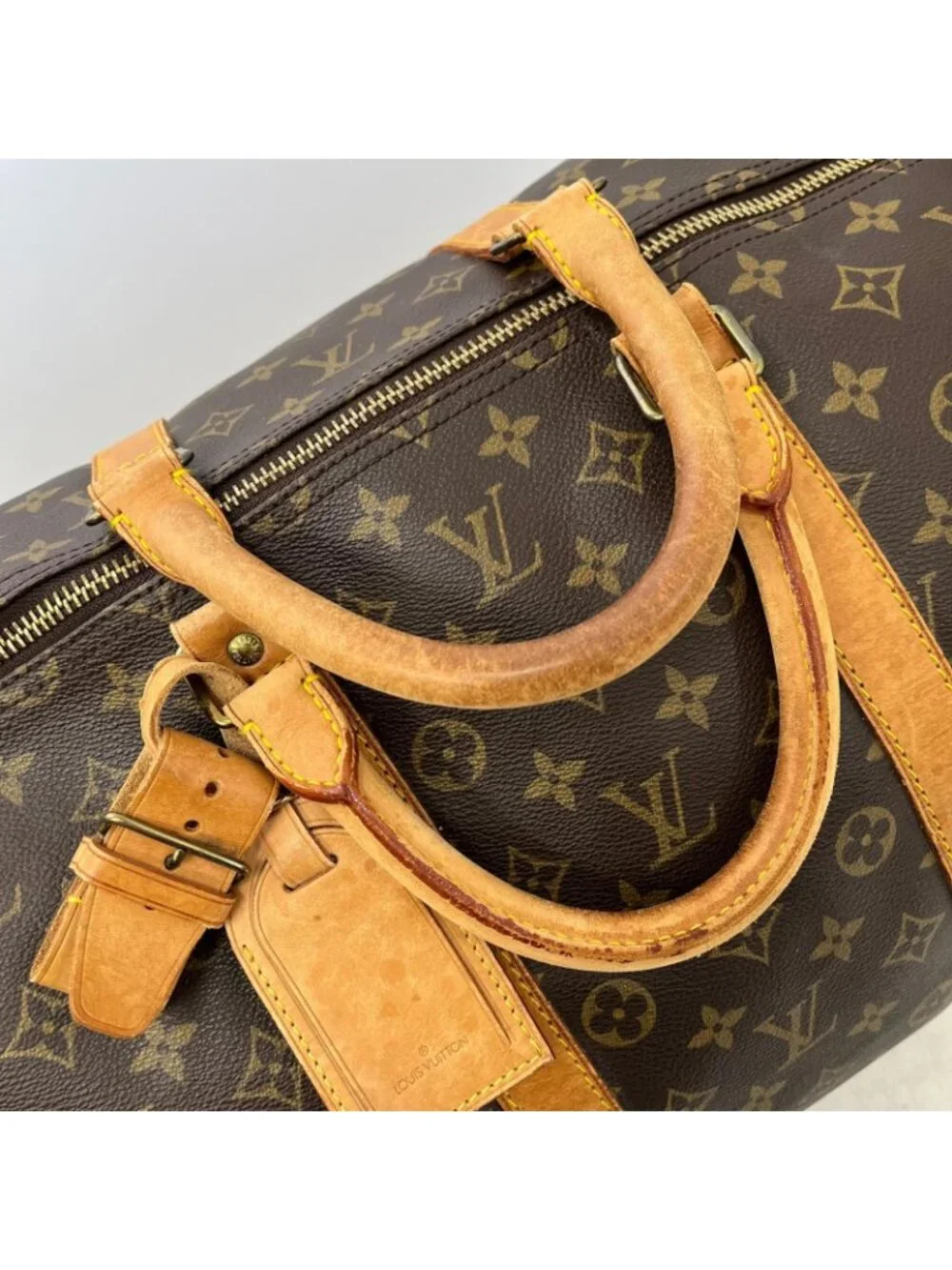 Louis Vuitton Monogram Keepall 55 Boston Bag 1 Screw Removed Brown